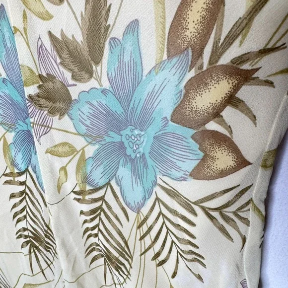 Y2K Floral Midi Dress Beaded Sz M / S Drape Cowl Babydoll Cottage Fairy READ - Picture 16 of 16